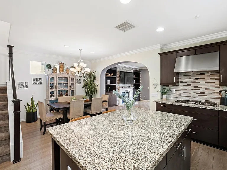 Kitchen view towards dining area