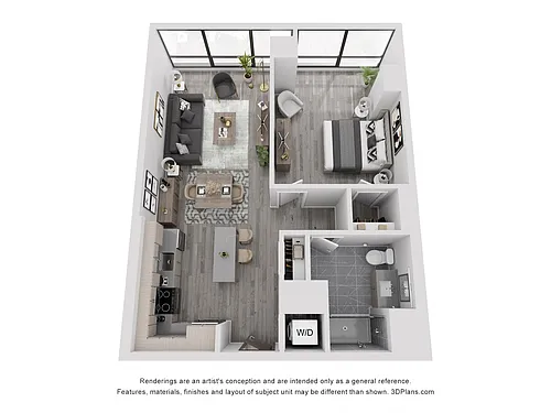 Floor plan One Bedroom - A2