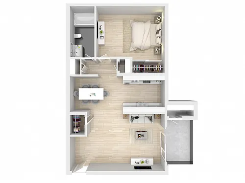 Floor plan 1x1 Up