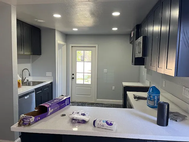 Brand new kitchen with breakfast bar