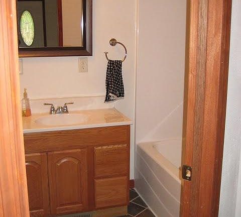 Clean, spacious bathroom