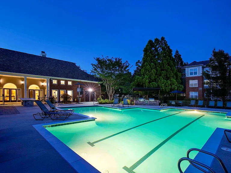 Resort-Style Pool at Dusk