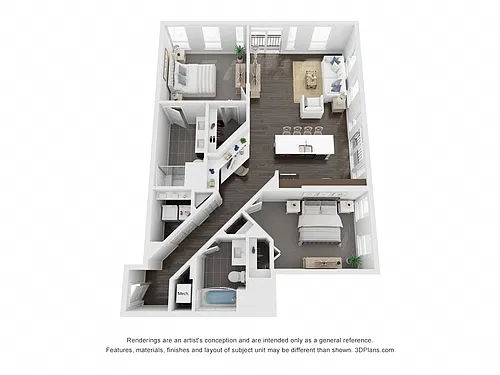 Floor plan 2 Bedroom A