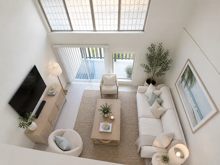 Loft apartment with balcony.
