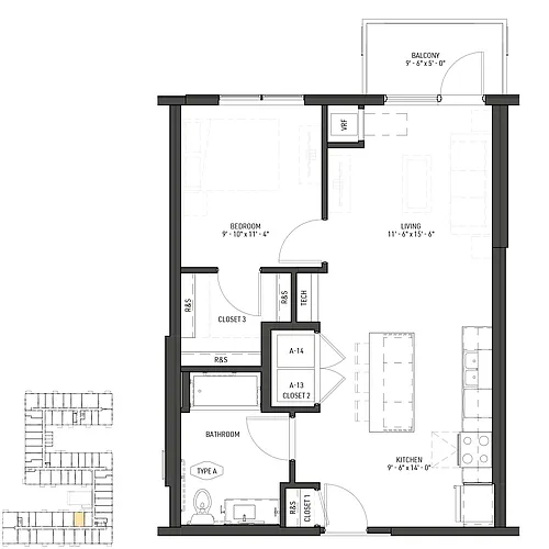 Floor plan Dayton ADA - A1-A