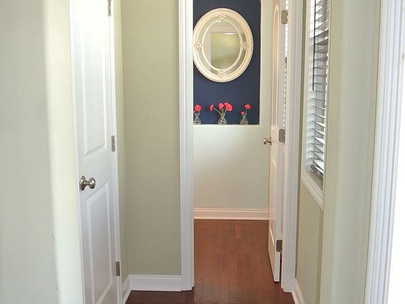 Hallway to half bath