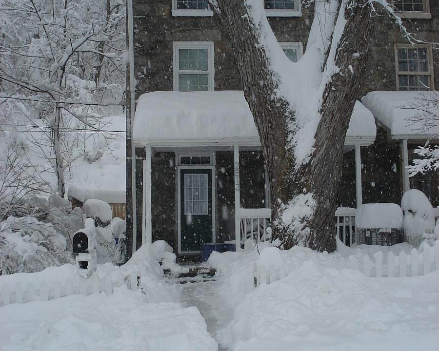 Front of house during Snow storm