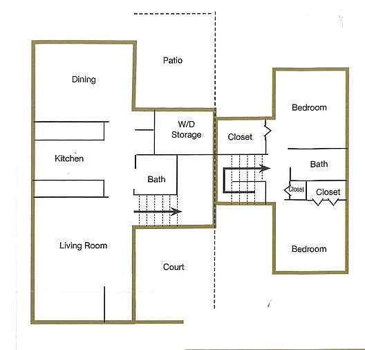 Floor plan 2 Bed, 1.5 Bath Townhome