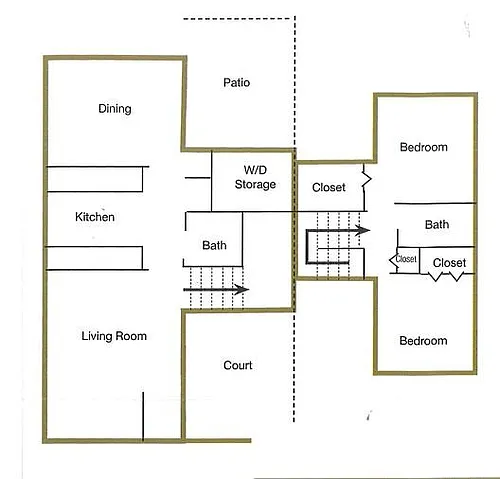 Floor plan 2 Bed, 1.5 Bath Townhome