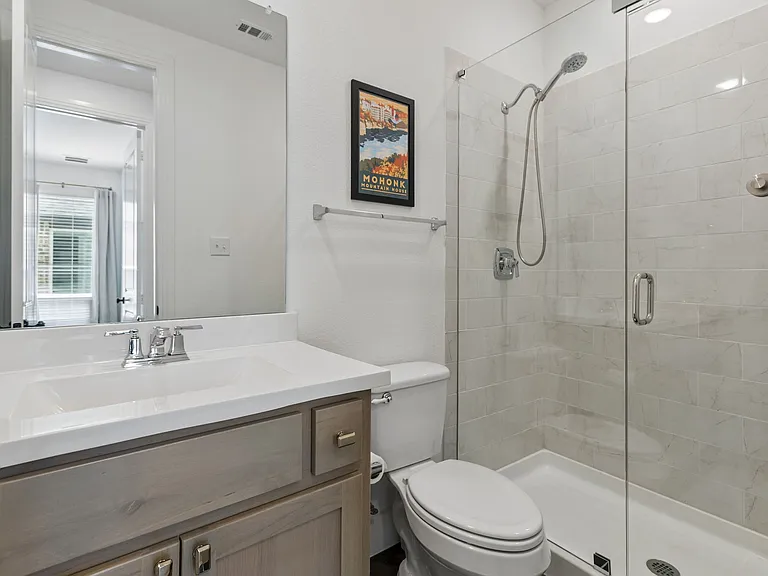 First floor bathroom with huge walk-in shower.