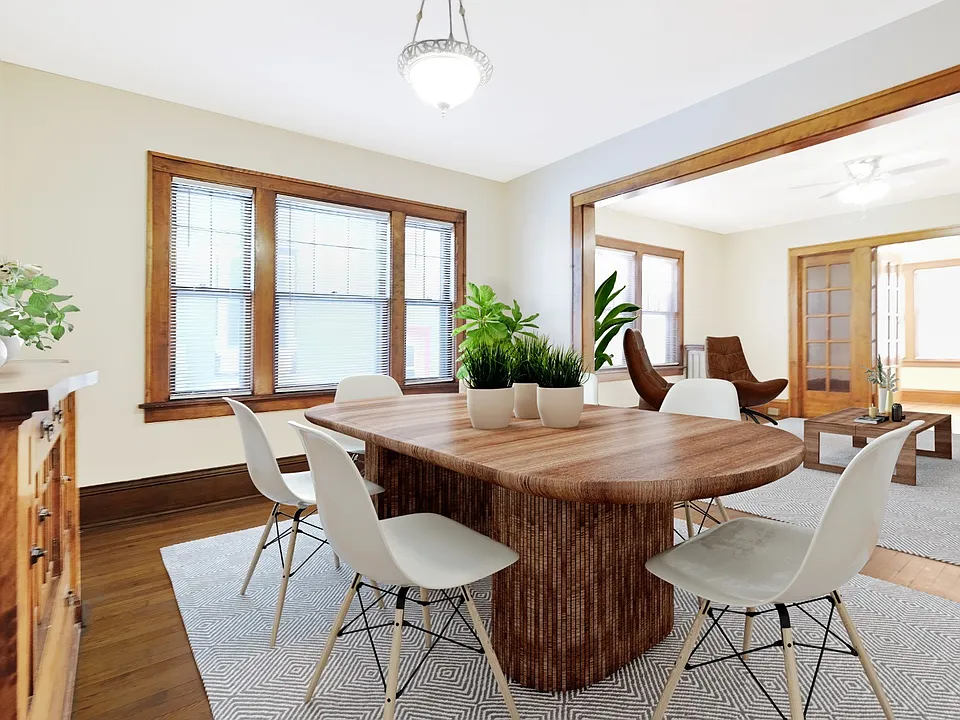 Welcome to Central Lakes of Uptown, where modern design meets comfort. This stylish dining area features spacious natural lighting and elegant furnishings, perfect for gatherings. Make it yours today and elevate your living experience!
