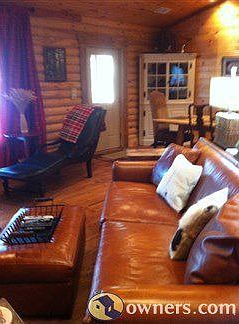 Den with nice leather furniture