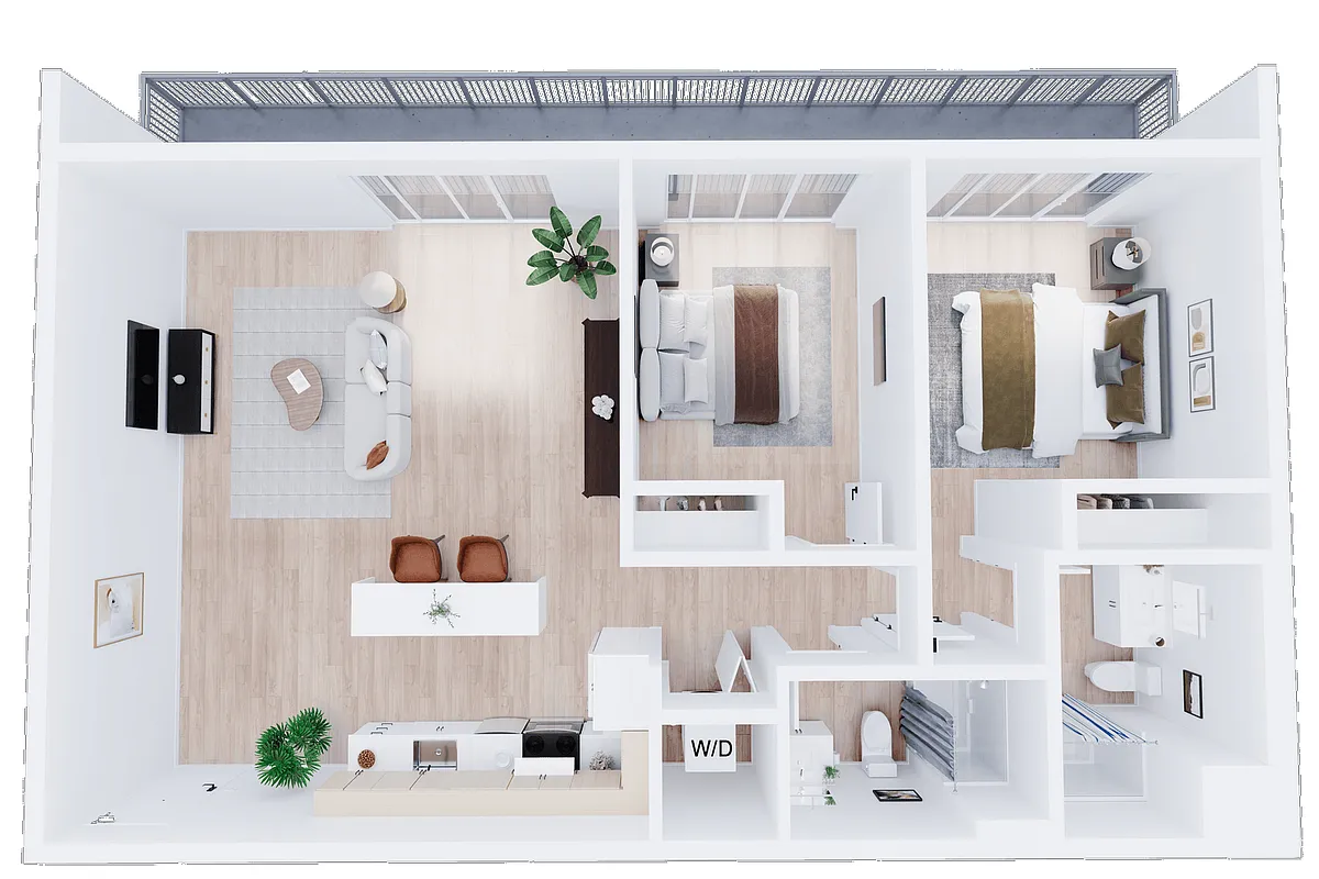 Floor plan Plan I - 2 Bedroom, 2 Bath
