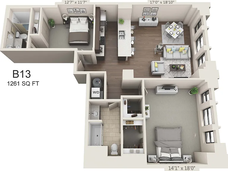 Two Bed Two Bath 1261 sqft Two Bed Two Bath 1261 sqft