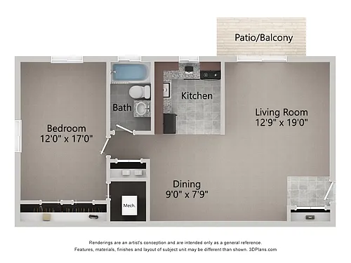 Floor plan 1 Bedroom