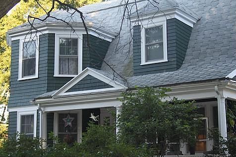 Large private covered front porch w/ tongue-and-groove ceiling