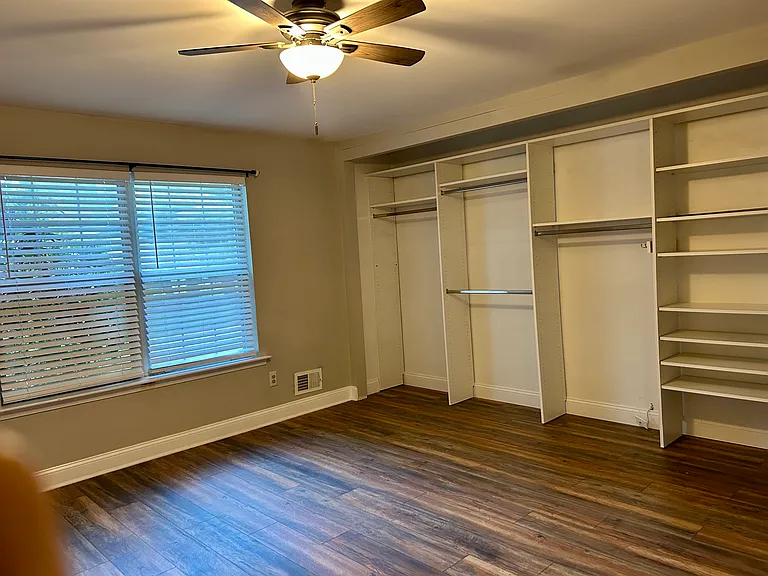 Wall of closet space. Coverings can be installed.