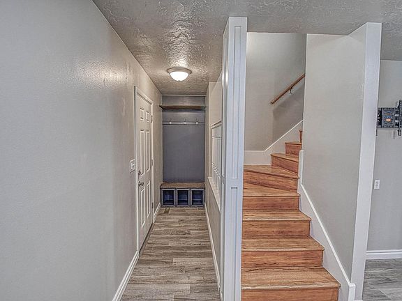 Entry way with cubby holes and coat rack