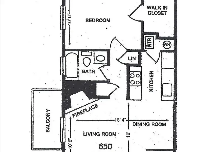Floor plan 1 Bedroom 1 Bath