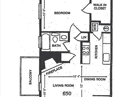 Floor plan 1 Bedroom 1 Bath
