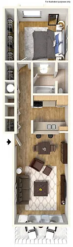 Floor plan 1 Bedroom 1 Bathroom