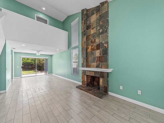 Open Entry with Fireplace