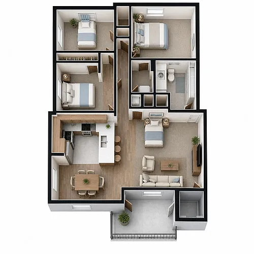 Floor plan 3 Bed 2 Bath