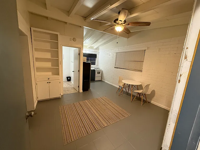 Large living and dining area.
