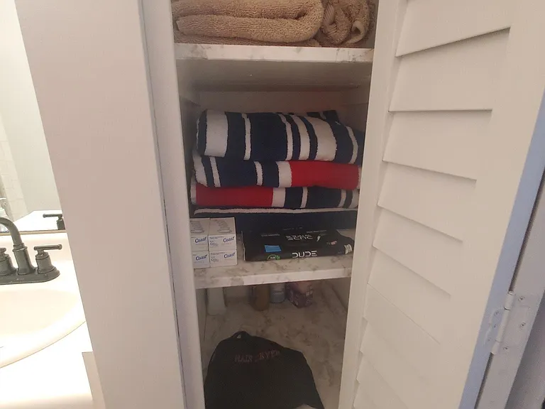 Towels, beac towels, hair dryer, soaps etc