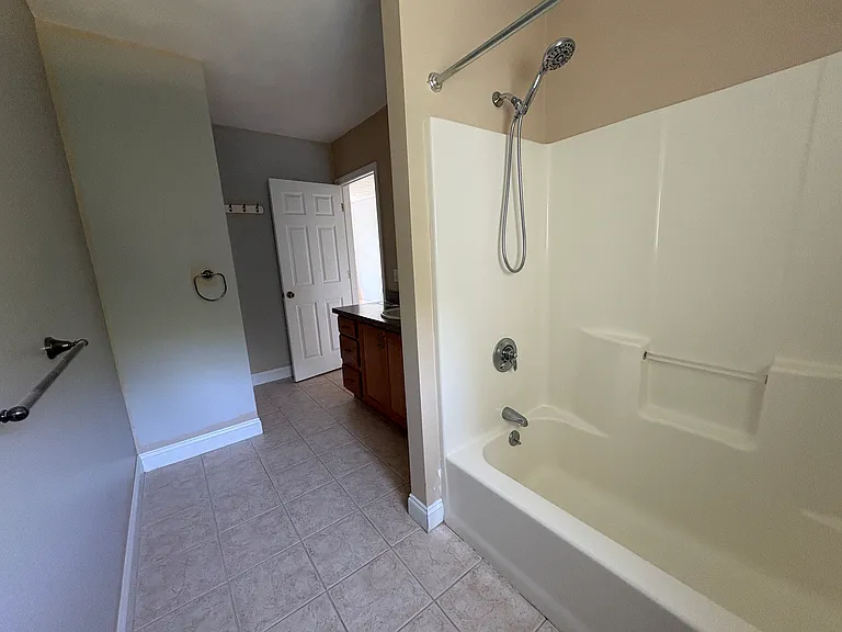 Full bathroom on bedroom level.