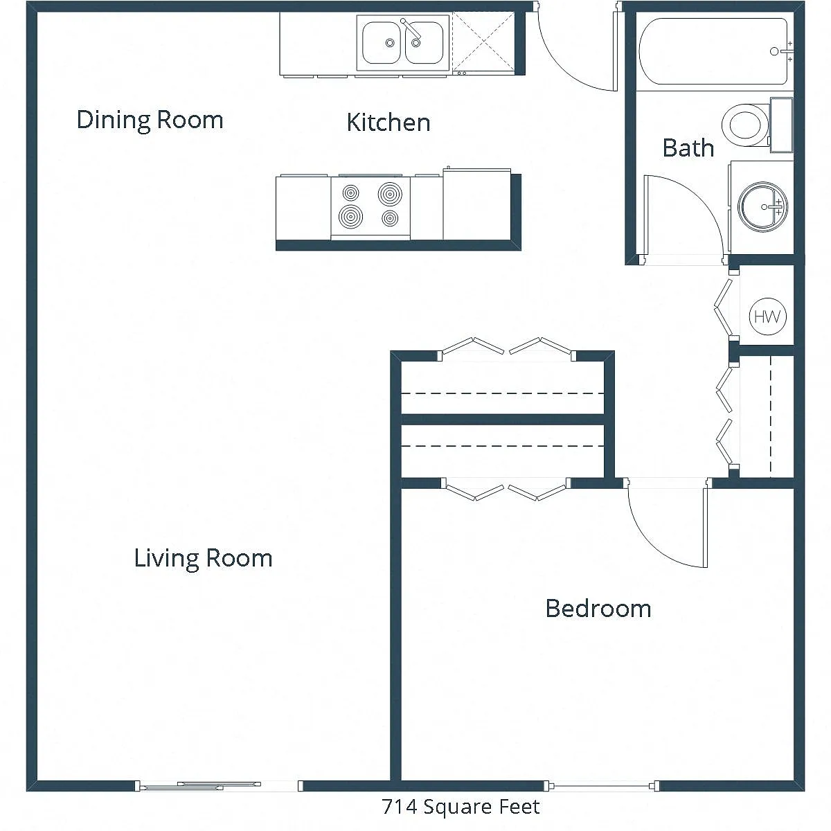 Floor plan One Bedroom 11A