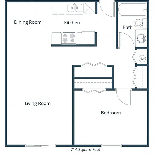 Floor plan One Bedroom 11A
