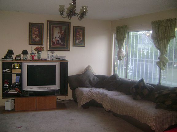 Family room has fireplace