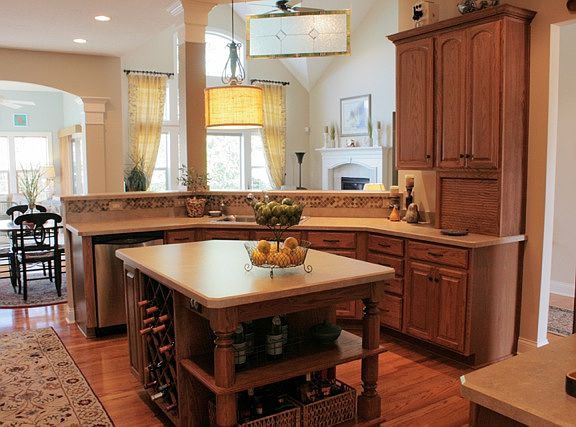 Great island with wine rack