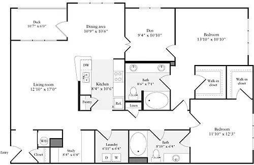 Floor plan 2 Bedrooms I