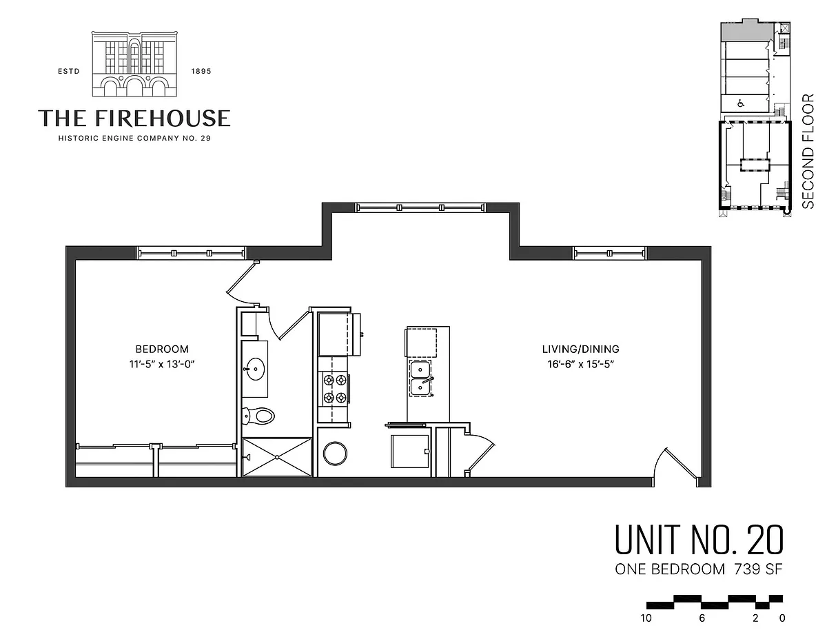 Floor plan 1 Bedroom - Corner Unit