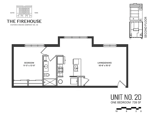 Floor plan 1 Bedroom - Corner Unit