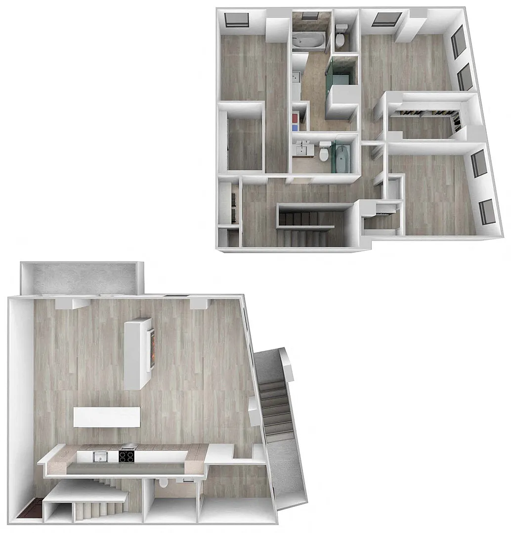 Floor plan 1326 N. Lake Shore Dr. (3BR/2.5BA)