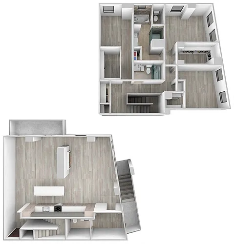 Floor plan 1326 N. Lake Shore Dr. (3BR/2.5BA)