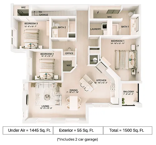 Floor plan C1U - Attached Garage
