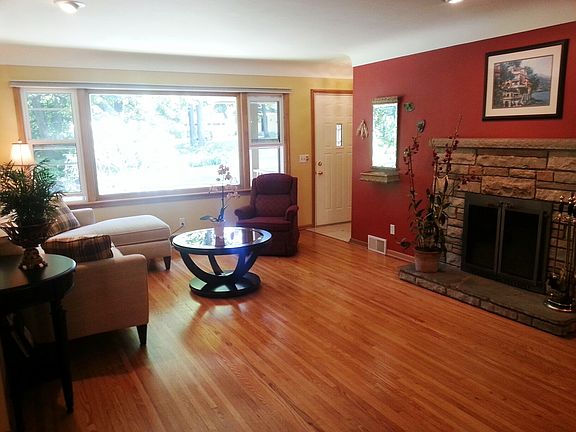 Living room with fireplace