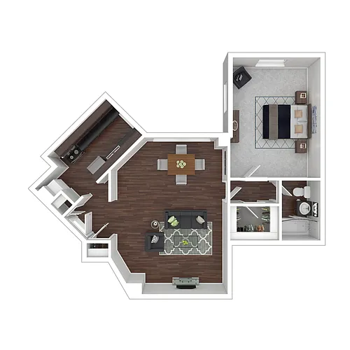 Floor plan Tower One Bedroom