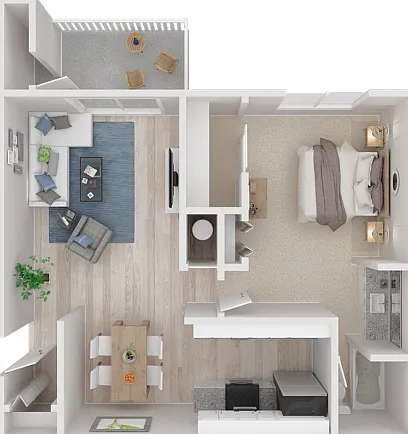 1 Bedroom - 1 Bathroom 1 Bedroom - 1 Bathroom