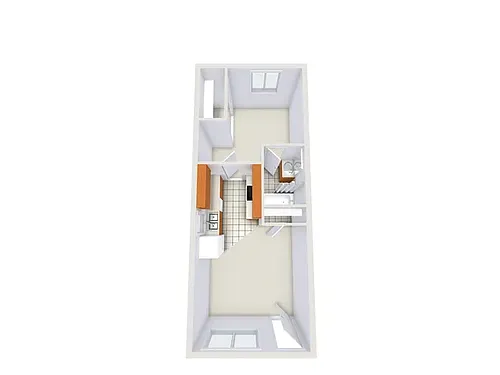 Floor plan 1X1 Unfurnished