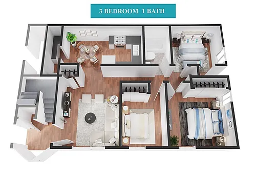 Floor plan 3 Bedroom Garden
