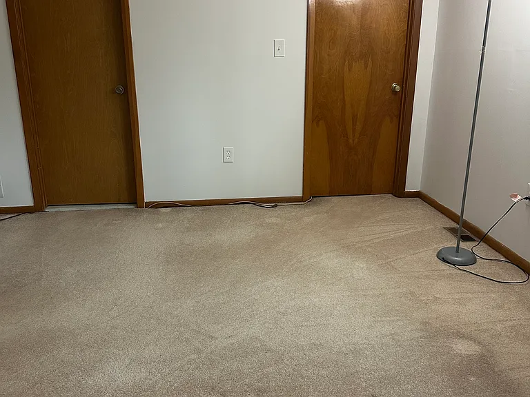 master bedroom. Left door is bathroom. Right door is walk in closet