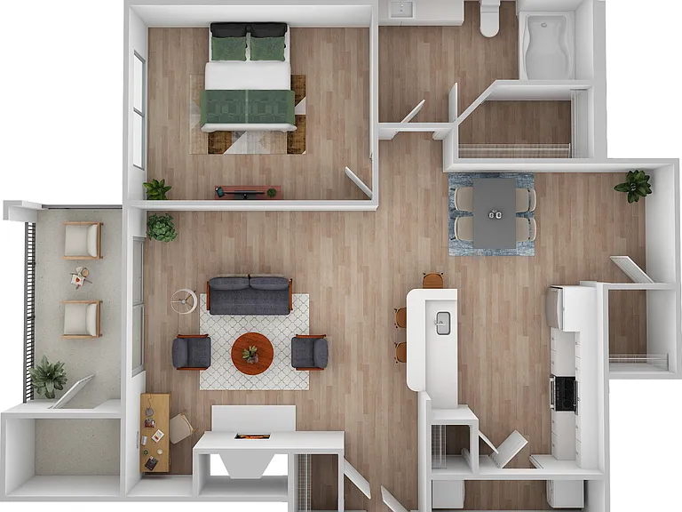 1 Bedroom | 1 Bath | 744 SF 1 Bedroom | 1 Bath | 744 SF