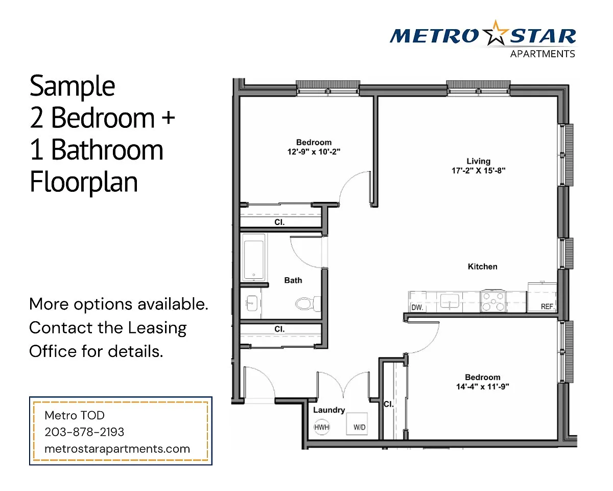 Floor plan Two Bed One Bath