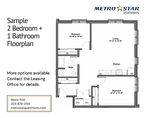 Floor plan Two Bed One Bath