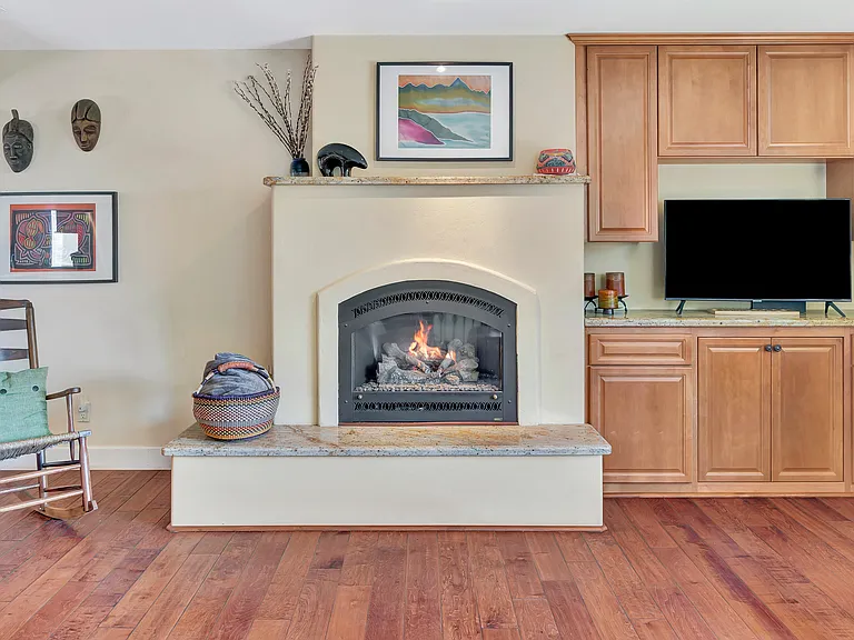 Living room with gas fireplace insert